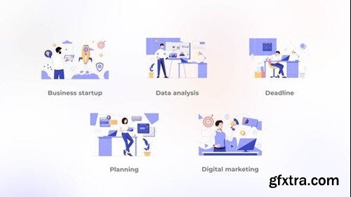 Videohive Business Startup - Blue Flat Concept 43648290