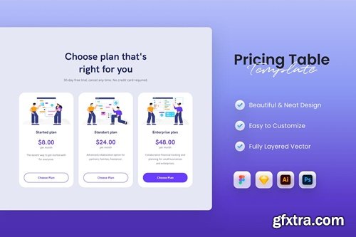 Pricing Table UI Kit Template P8AN4FM
