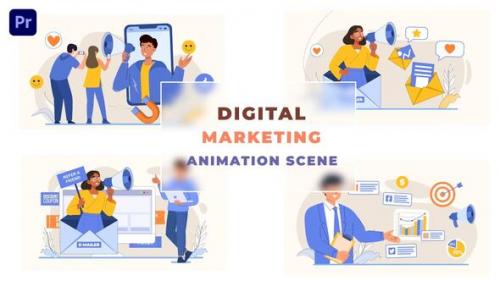Videohive - Digital Marketing Concept Animation Scene - 43660519