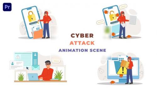 Videohive - Online Cyber Attack Animation Scene - 43661206