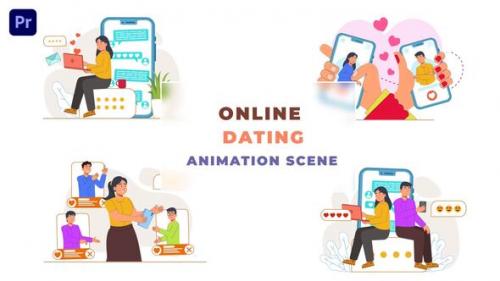 Videohive - Online Love Dating Animated Scene - 43662895