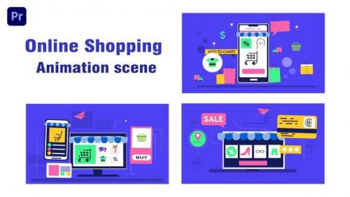 Videohive - Online Shopping Concept Animation Scene - 43662593