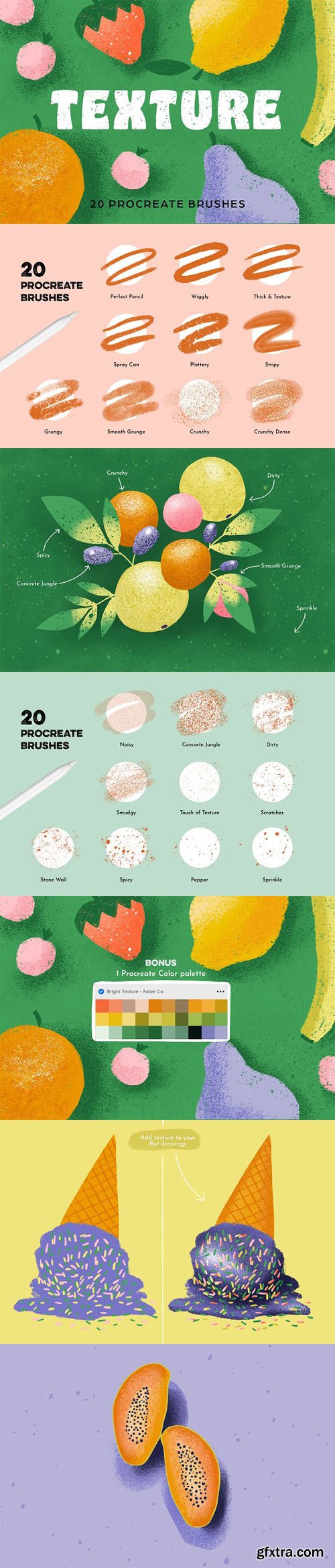 20 Texture Brushes for Procreate