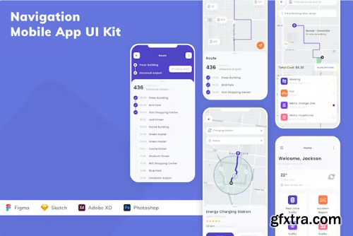 Navigation Mobile App UI Kit