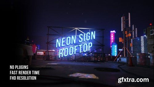 Videohive Neon Rooftop Logo Reveal 43713623