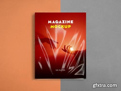 Us Paper Magazine Cover Plastic Wrap Mockup 501153598