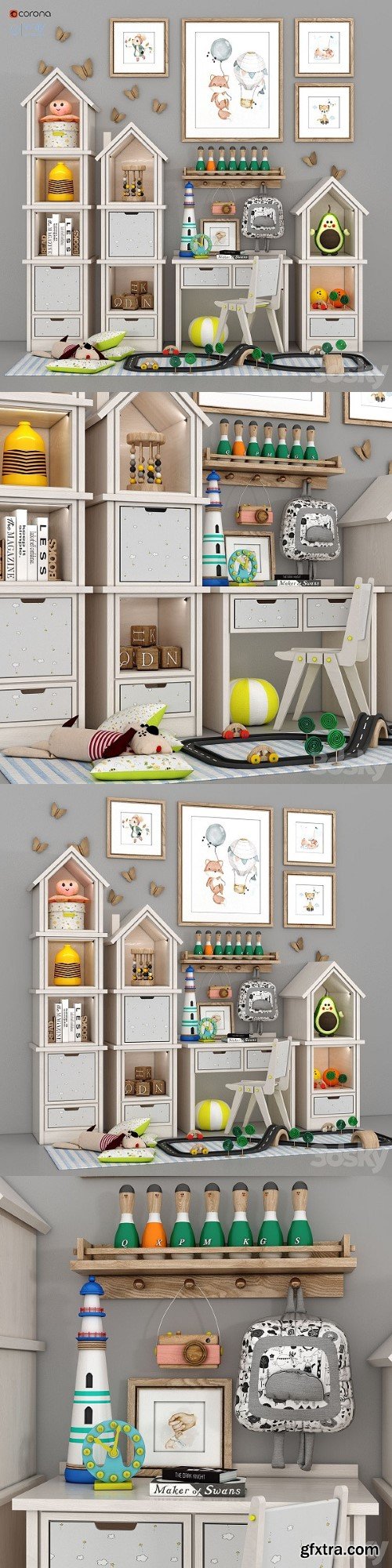 Child Room Decor | Vray+Corona