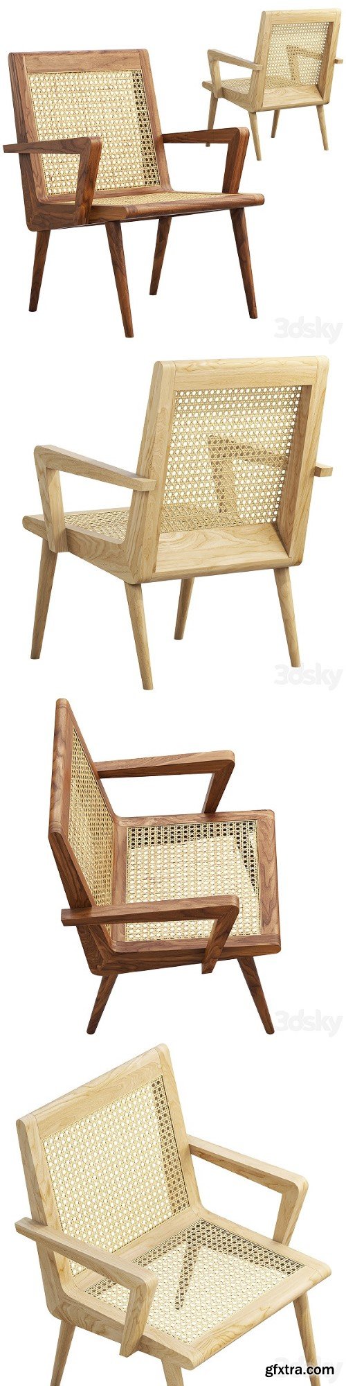 Mid Century Cane Chair