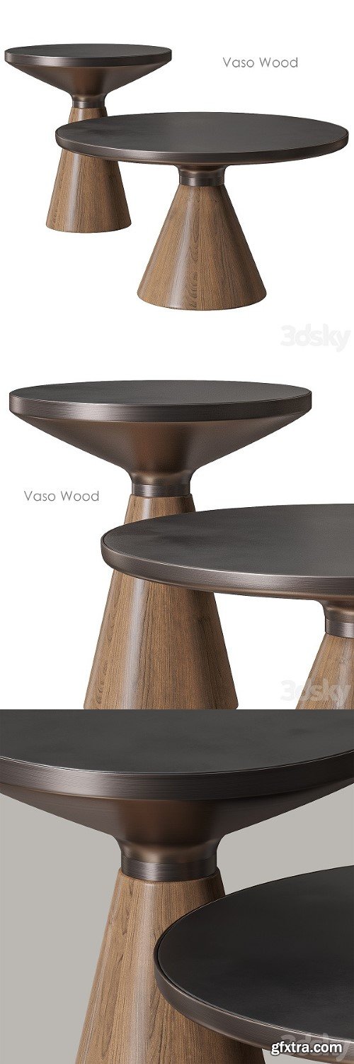 Vaso Wood Coffee Table by Cosmo | Vray+Corona