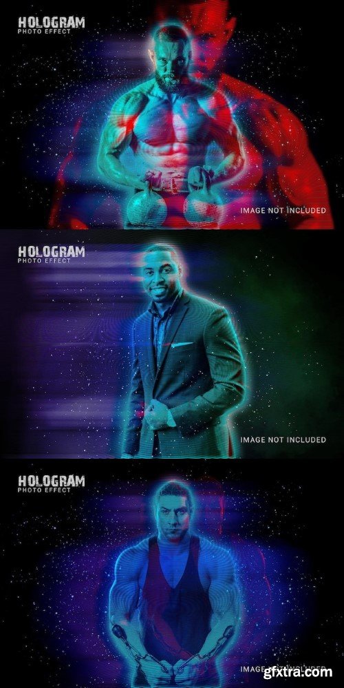 Hologram photoshop effects