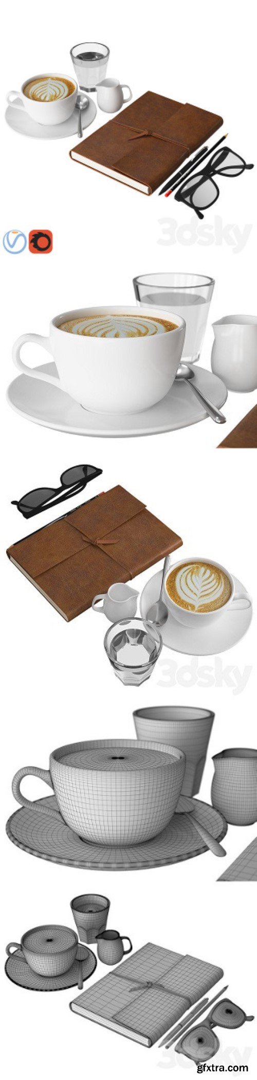 Coffee and Notebook | Vray+Corona