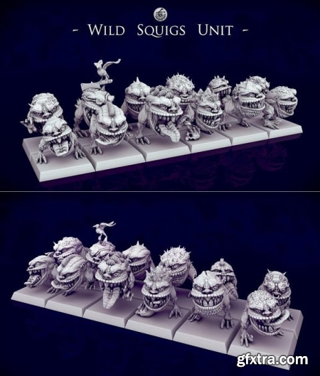 Wild Orc Squigs Herd-UNIT – 3D Print Model
