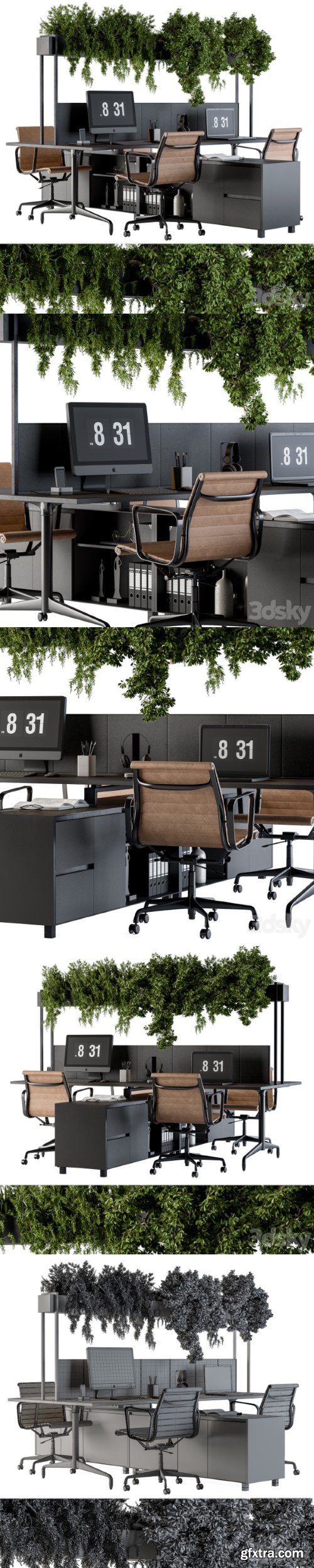 Office Furniture - employee Set 16 | Vray+Corona
