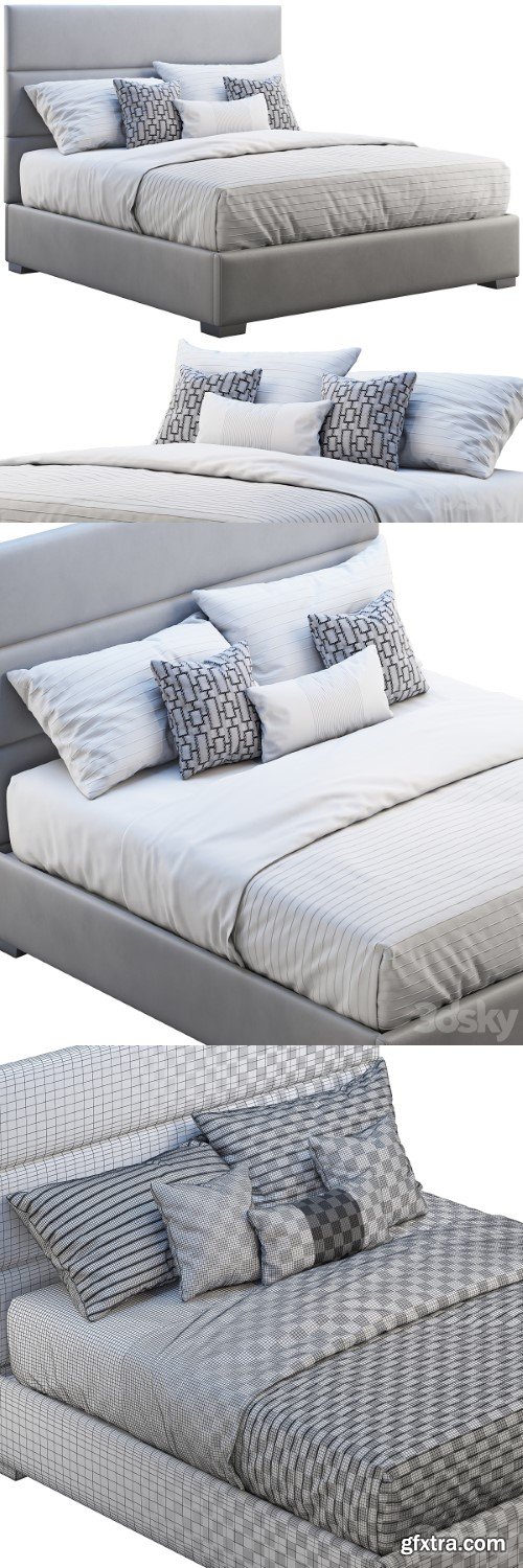 Custom modern platform bed | Vray