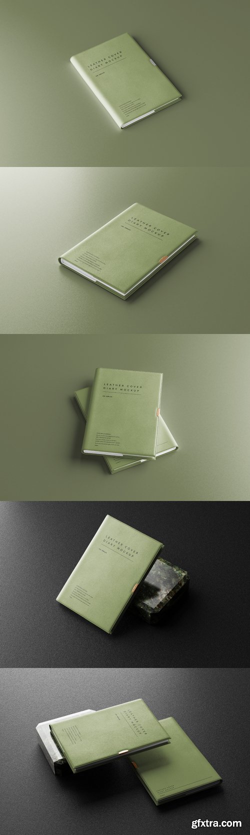 Leather cover diary mockup