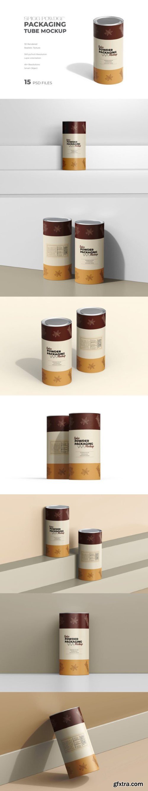 Spices and Herbs Paper Tube Mockup