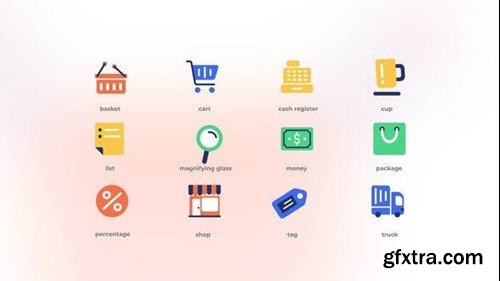 Videohive Shopping - Flat Icons 43939673