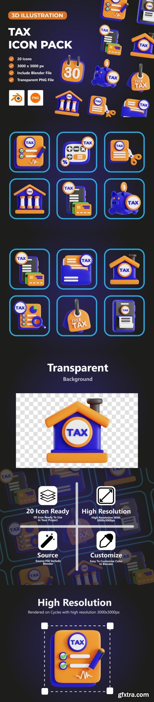 UI8 - Tax 3D Icon Set