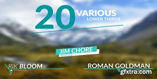 Videohive 20 Various Lower Thirds 15952425