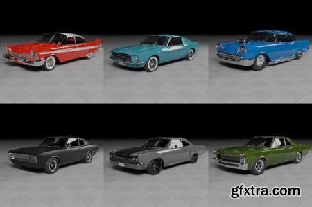 Unity Asset - 50s, 60s and 70s Car Pack (6 Cars) v1.0