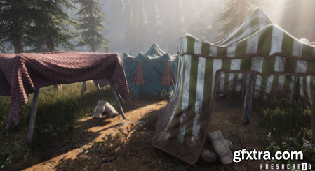 Unreal Engine Marketplace - Medieval Tents & Camping Props Pack (4.2x)