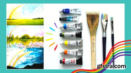 Watercolor Landcsapes Let Us Create Fun Rainbow Effects