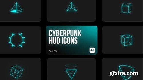 Videohive Cyberpunk HUD Icons 03 for After Effects 44063365