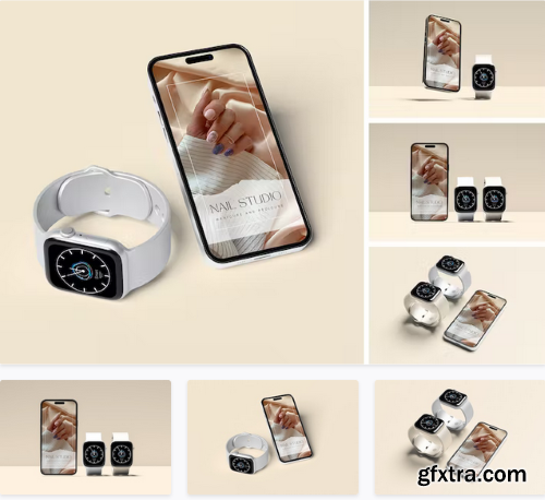 iPhone 14 Pro & Smartwatch Mockup