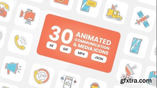 Videohive Animated Communication and Media Icons 44024726