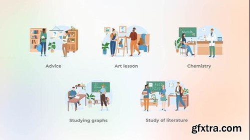 Videohive Back to school - Flat concepts 43902458
