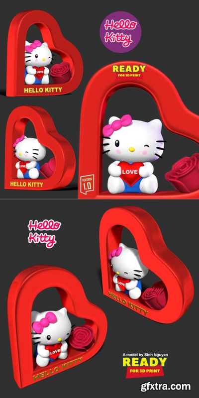 Hello Kitty – Valentine – 3D Print Model