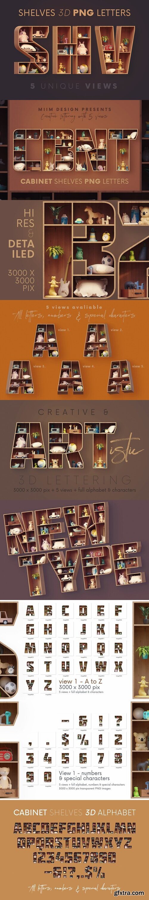 CreativeMarket - Cabinet Shelves - 3D Lettering 6791684