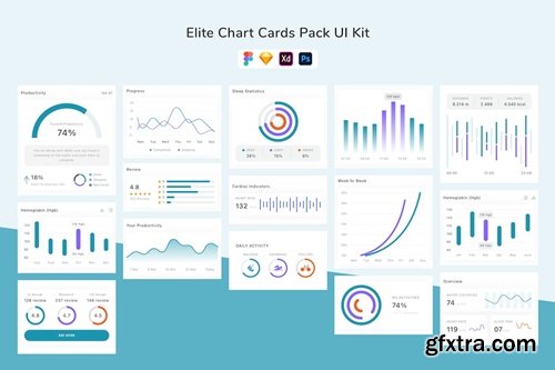 Elite Chart Cards Pack UI Kit EJZP52B