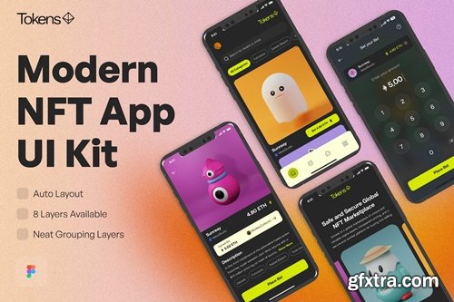 Modern NFT App UI Kit WM84Z4H