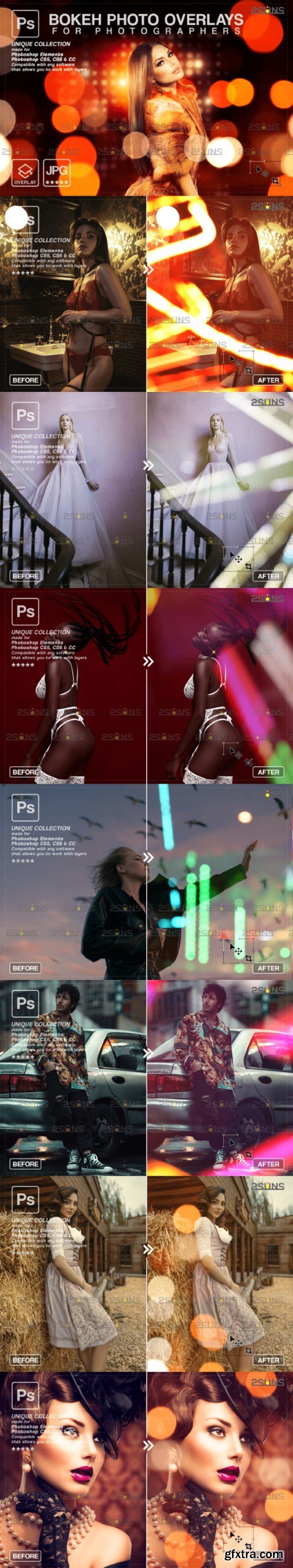 Neon Overlays Bokeh Photoshop Textures