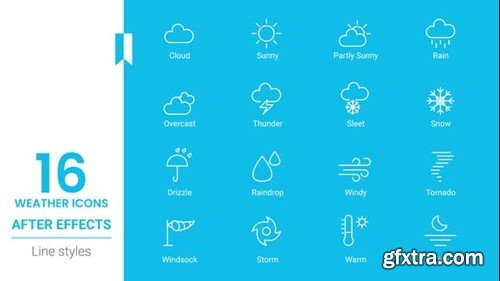 Videohive Weather Icon Line pack 44142512