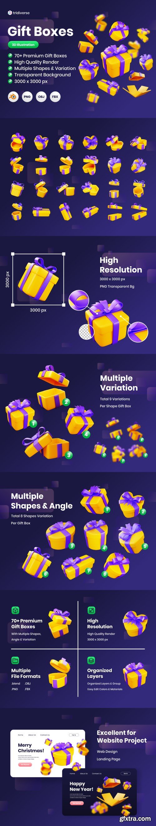 UI8 - Gift Boxes - 3D Illustration