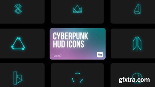 Videohive Cyberpunk HUD Icons 07 for After Effects 44172712