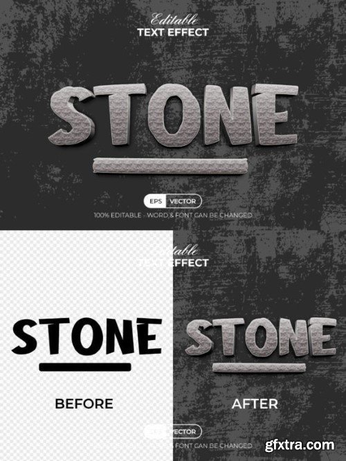 Stone Text Effect 3D Style