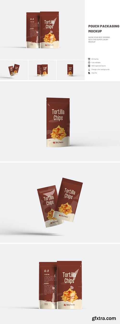 Pouch Packaging Mockup WT87TFM