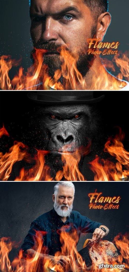 Fire and Flames Photo Effect Mockup 530168750