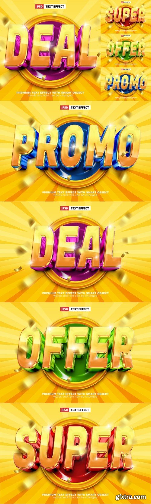 Super Sale Glossy 3D Text Effect Template