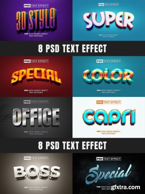 8 PSD 3D Text Effect Bundle