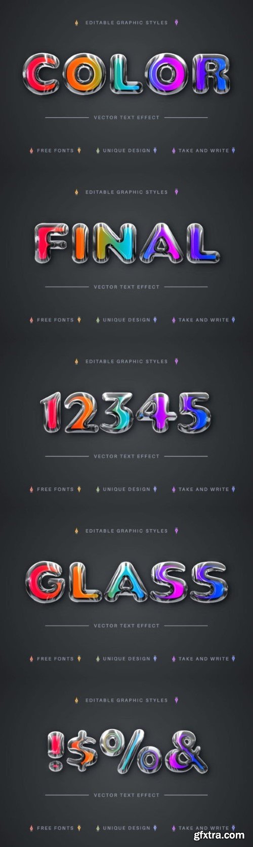 Colorful Glass - Editable Text Effect