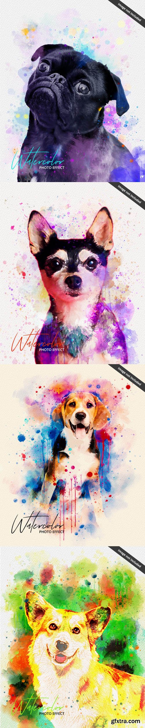Watercolor painting of a dog photo effect 6