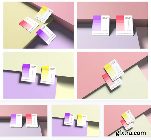 Pastel Color Scheme Card Mockup