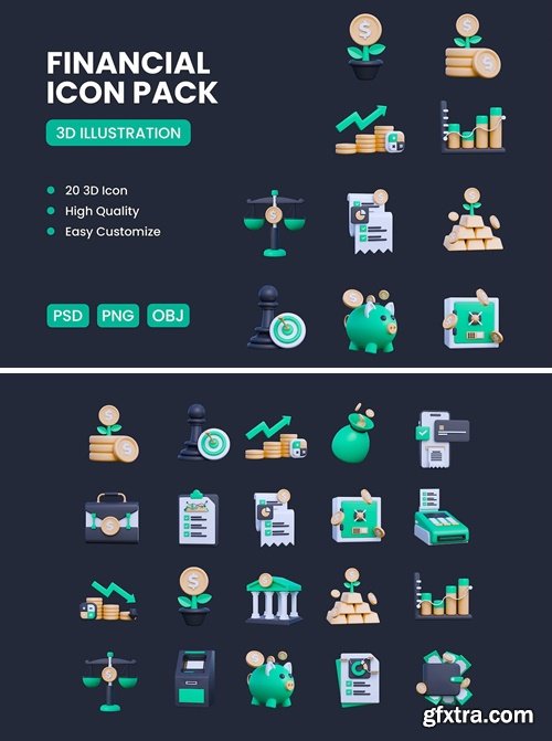 Financial 3D Icon pack 84CFEER