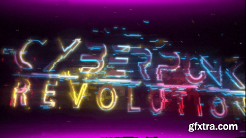 Videohive Cyberpunk Neon Glitch Logo Intro 24281716