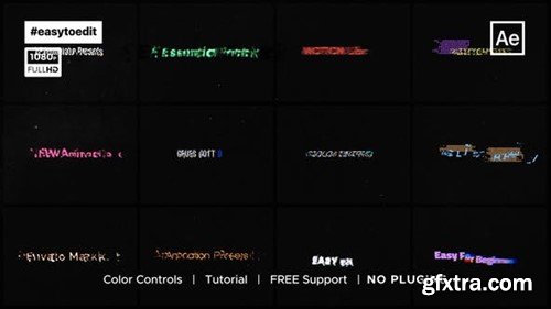 Videohive Glitch Text Animation Presets 44398870