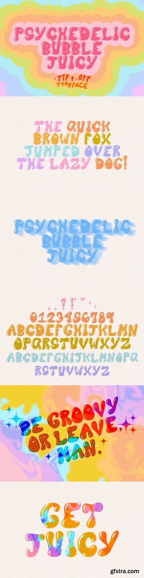 Psychedelic Bubble Juicy Font